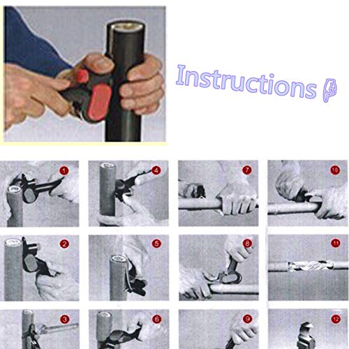 dezirZJjx Ratchet Wheel Type Stripper Cable Knife PG-5 Cable Stripper,Cable Slitter Cutter Stripper Network Hand Tool Black Red
