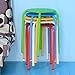 Topeakmart Set of 5 Classroom Stackable Stools Plastic Stack Stools Blue/Green/Red/White/Yellow Bar Stools Set 17.3in Height
