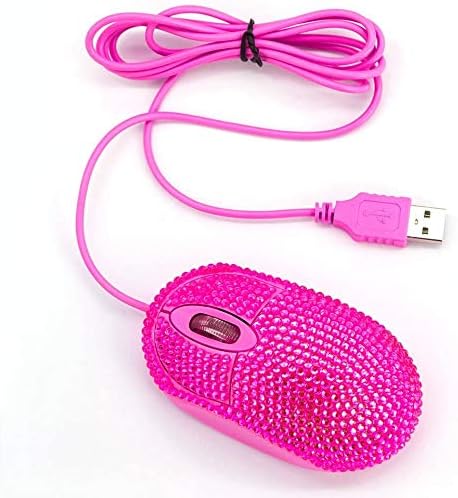 SOONGO USB Optical Wired Mini Computer Mouse for Latpot Mice with Pink Crystal Bling Rhinestone Funny Personalised Gift for Kids and Teen Girl Birthday Gift by - Image 4