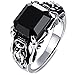 Men's Vintage Stainless Steel Embossed Dragon Head Claw Crystal Ring Band Gothic Biker Silver Black Size 13