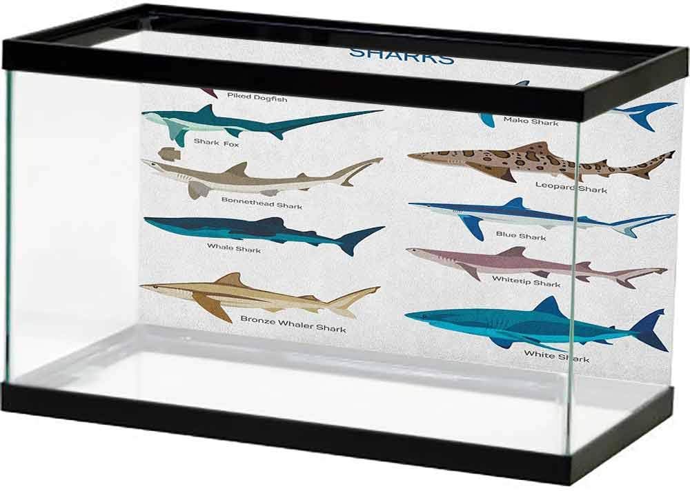 Tankcsard HD Aquarium Background Shabby Chic,Vintage Garden Spring Season Seamless Image Flowers Leaves Image, Baby Blue White Purple Adhesive Underwater