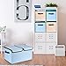Larger Storage Cubes [4-Pack] Senbowe 33 Quart Linen Fabric Foldable Collapsible Storage Cube Bin Organizer Basket with Lid, Handles, Removable Divider For Home, Nursery, Closet - (16.5 x 11.8 x 9.8”)