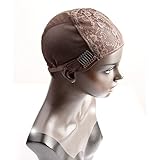 Bella Hair Glueless Wig Caps for Making Wigs with Combs and Adjustable Straps Swiss Lace Brown Medium Size