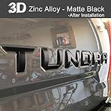 Aukee Tailgate Letters for Toyota Tundra 2014 2015 2016 2017 2018 2019 Emblem Inserts 3D Raised Metal (Matte Black)