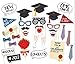 Rainlemon 2017 Graduation Ceremony Party Photo Booth Props with Glasses Caps, Assorted
