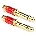 MOBOREST 1/4 in to RCA Female Pure Copper Adapter, 6.35mm Mono TS Plug Male 1/4 inch to RCA Female Stereo Interconnect Audio Adapter, (Red-2Pack)