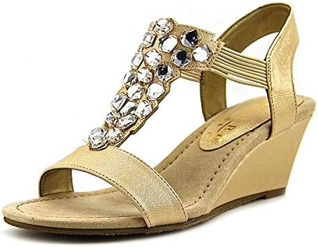 New York Transit Got Glass Women US 9 Gold Slingback Sandal