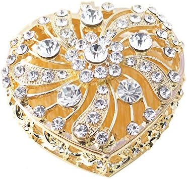 Lassos Boutique 3" Gold Wedding Unity Coins - Arras de Boda - Heart Shaped Chest Box with Decorative Rhinestone Crystals