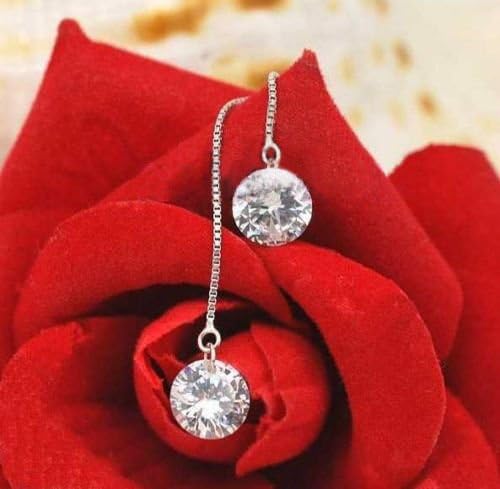 925 Sliver Crystal Ear Wire Diamond Earrings Ear Line Fashion Hot Jewelry