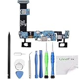 Unifix USB Charging Dock Port Flex Cable + Headphone + Microphone Touch Key Ribbon Flex Cable Replacement for Samsung Galaxy S6 Edge Plus G928T T-mobile + Tool Kit (Tmobile Wireless)