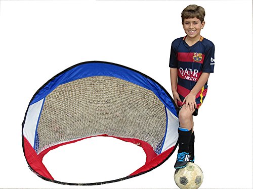 Metal Rimmed Portable Soccer Goal - Pop-Up/Collapsible/Folding (4 Ft.) with Net for Indoor/Backyard use Children both Toddlers /Youth- RiverView Enterprise
