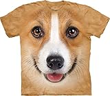 The Mountain Men's Corgi Face T-Shirt, Tan, Large