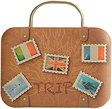 Ddfly Mini Metal Empty Tins Vintage Storage Box Case Suitcase Shape Candy Boxes with Handle Rectangle Containers for Tea, Coffee,Candy, Party Favors,Jewelry,Gifts (Colour 3)