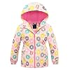 Echinodon Meisjesjas met fleecevoering, getailleerd, outdoorjas, reflecterend, waterafstotend, winddicht, voor kinderen…