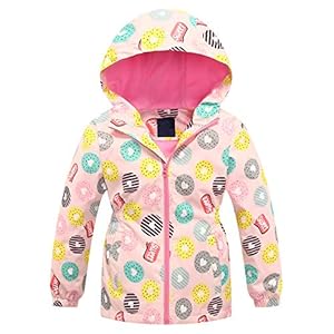 Echinodon Meisjesjas met fleecevoering, getailleerd, outdoorjas, reflecterend, waterafstotend, winddicht, voor kinderen…