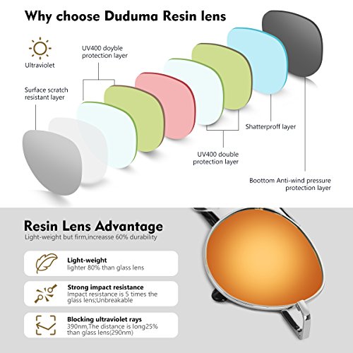 Duduma Premium Full Mirrored Sunglasses w/Flash Mirror Lens Uv400 - Thumbnail 5