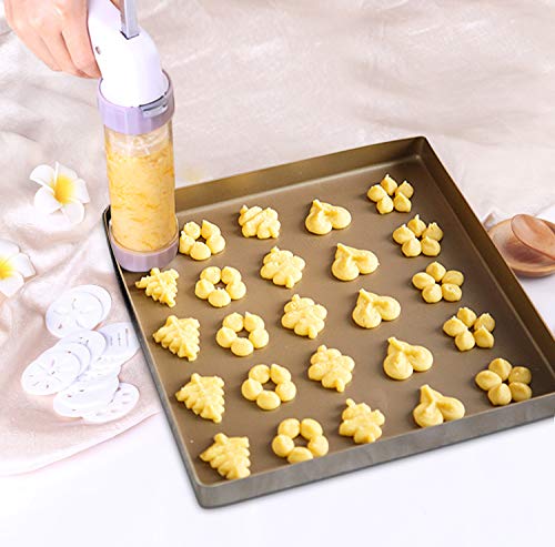 YIYATOO Cookie Press Gun Set with 12 Discs and 6 Icing Tips - Multifunctional Cookie Press Biscuit Maker Cake DIY Decorating Gun Set Food Grade Plastic