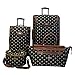American Flyer Luggage Fleur De Lis 4 Piece Set, Black, One Size