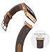 SKYLET Bands for Fitbit Ionic, Canvas Fabric with Genuine Leather Straps with Metal Clasp for Fitbit Ionic Smart Watch (Smart Watch Not Included)[Brown with Burnt Orange Connector]