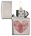 Zippo Fingerprint Heart Pocket Lighter, Brushed Chrome