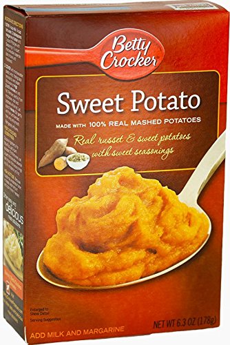 Betty crocker sweet potato mashed potatoes (2 3.15oz pouches) 6.3oz (016000156272)