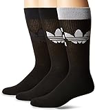 adidas Men's Originals Crew Sock (3 Pack), Scarlet/White/Scarlet/Black, One Size