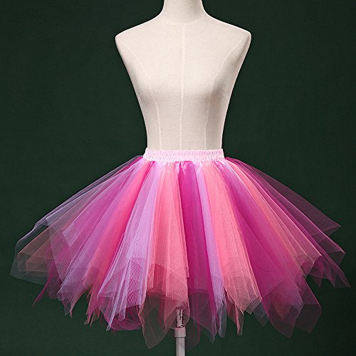 iYBUIA Womens Pleated Gauze Colours Short Skirt Adult Tutu Dancing Skirt