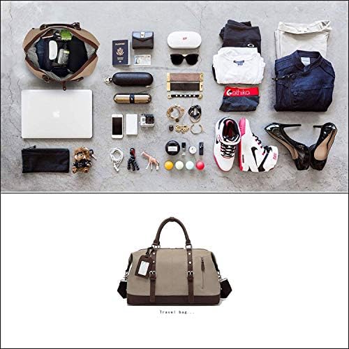 Travel Bag with PU Leather is not Easy to Tear and Break, Suitable for Business Trip, Tourism, Camping and Outdoor Activities (Beige-Pu) 4 Travel Bag with PU Leather is not Easy to Tear and Break, Suitable for Business Trip, Tourism, Camping and Outdoor Activities (Beige-Pu)