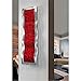 Vibrant Contemporary Ruby Red & Silver Wall Sculpture with Abstract, Modern Circular Etchings - Metallic Home Accent, Home Decor, Handcrafted Metal Wave Wall Art - Inner Fire 1 by Jon Allen