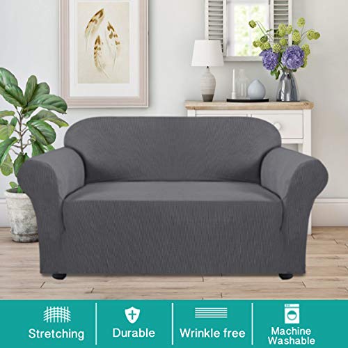 image for Turquoize High Stretch Loveseat Cover 1 Piece Stylish Furniture Cover/