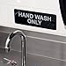 Hand Wash Only Sign - Black and White, 9 x 3-inches Hand Wash Only Sink Sign, Restaurant Compliance Signs by Tezzorio