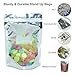 Mylar Bags Resealable Ziplock Stand Up Food Storage Aluminum Foil Bag 50 Pack Reusable Pouches 5 Different Sizes for Beans Coffee Cookie Snack Food Dried Flowers Tea