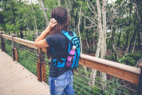 Hydration Backpack With 2.0L TPU Leak Proof Water Bladder- 600D Polyester -Adjustable Padded Shoulder, Chest & Waist Straps- Silicon Bite Tip & Shut Off Valve- (Blue Center) - Thumbnail 7