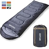 CERTAMI Sleeping Bag -Envelope Lightweight Portable Waterproof,for Adult 3 Season Outdoor Camping Hiking. (Dark Grey/Left Zip)