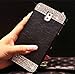 Galaxy Note 3 Case, Beauty Luxury Diamond Hybrid Glitter Bling Hard Shiny Sparkling with Crystal Rhinestone Metal Aluminum Back Cover Case for Samsung Galaxy Note 3 N9000 (Black, Galaxy Note 3)