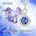 GuqiGuli Sterling Silver Pendant Necklace for Women 18'' (Sapphire Infinity)