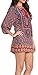 Women Bohemian Neck Tie Floral Print Ethnic Style Shift Dress (Large, pattern 1-orange)