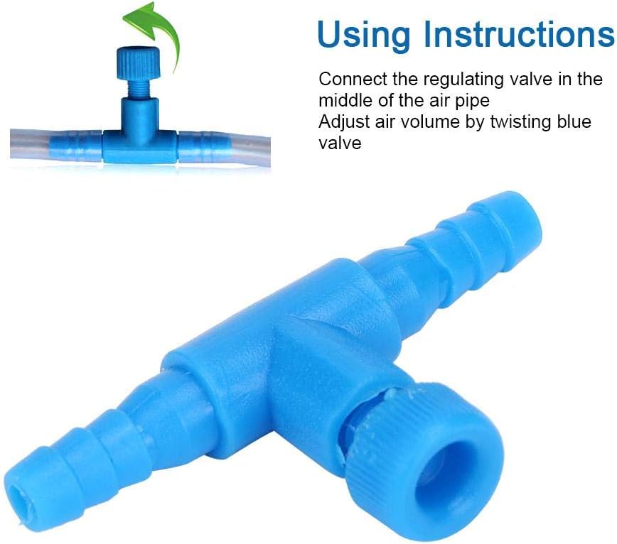 Pssopp 20Pcs Aquarium Air Flow Control Valve Fish Tank 2 Way Air Pump