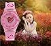 Zeiger KW008 Easy Read Young Girls Children Teen Wrist Kids Watches, Sweet Heart Shape Band (Pink)