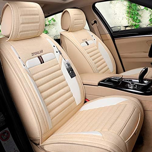 INCH EMPIRE Car Seat Cover Breathable Sweat Proof Synthetic Linen Cloth