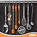 Silicone Bottle Brush Cleaner Set of 3 - Long Handle Bottle Cleaning Brushes Ideal for Narrow Neck Containers, Water Bottles, Thermos, Hydro Flasks, Coffee Mugs, Tumbler Bottles, Baby Bottles (Orange)