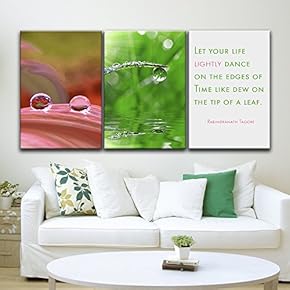 3 Panel Dew on The Tip of Leaf with Inspirational Quotes Gallery 16 x24 x 3 Panels