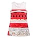 AOVCLKID Moana Little Girls' Dress Princess Cartoon Party Dress (Red 140/6-7Y)