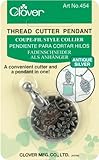 Clover Thread Cutter Pendant, Antique Silver