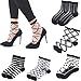 Sheer Mesh Transparent Socks Women - Lace Ultrathin Fishnet See Through Ankle Sock Black 1