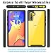 Thonzer Rugged Designed for Samsung Galaxy Note 10 Case with TPU Screen Protector, Crystal Clear Full Body Shockproof Slim Fit Cover (Black+Clear)
