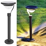 Twinkle Star 50 Lumens Solar Path Lights Solar Garden Lights Solar Landscape Lights Outdoor for Lawn Patio Yard Driveway, Can Be Installed by Round Pile or Stake, 42X Brighter, Matte Black, 2 Pack