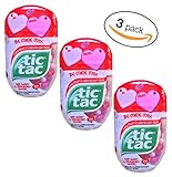 Tic Tac Valentine Be Mine Mix Wild Cherry & Strawberry Flavors Cute Messages on Every Mint (3 Pack)