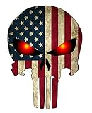 NI288 Punisher with American Flag and Glowing Eyes Decal Sticker | 5