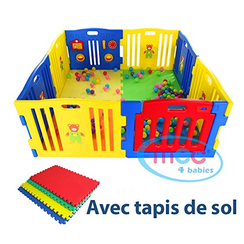 Mcc Parc Pour Bebes A 8 Cotes Avec Panneau D Activites Tapis De Sol Parcs Bebe Puericulture